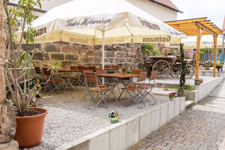 Biergarten grüner Baum Dormitz